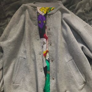 oversized artsy bomber jacket